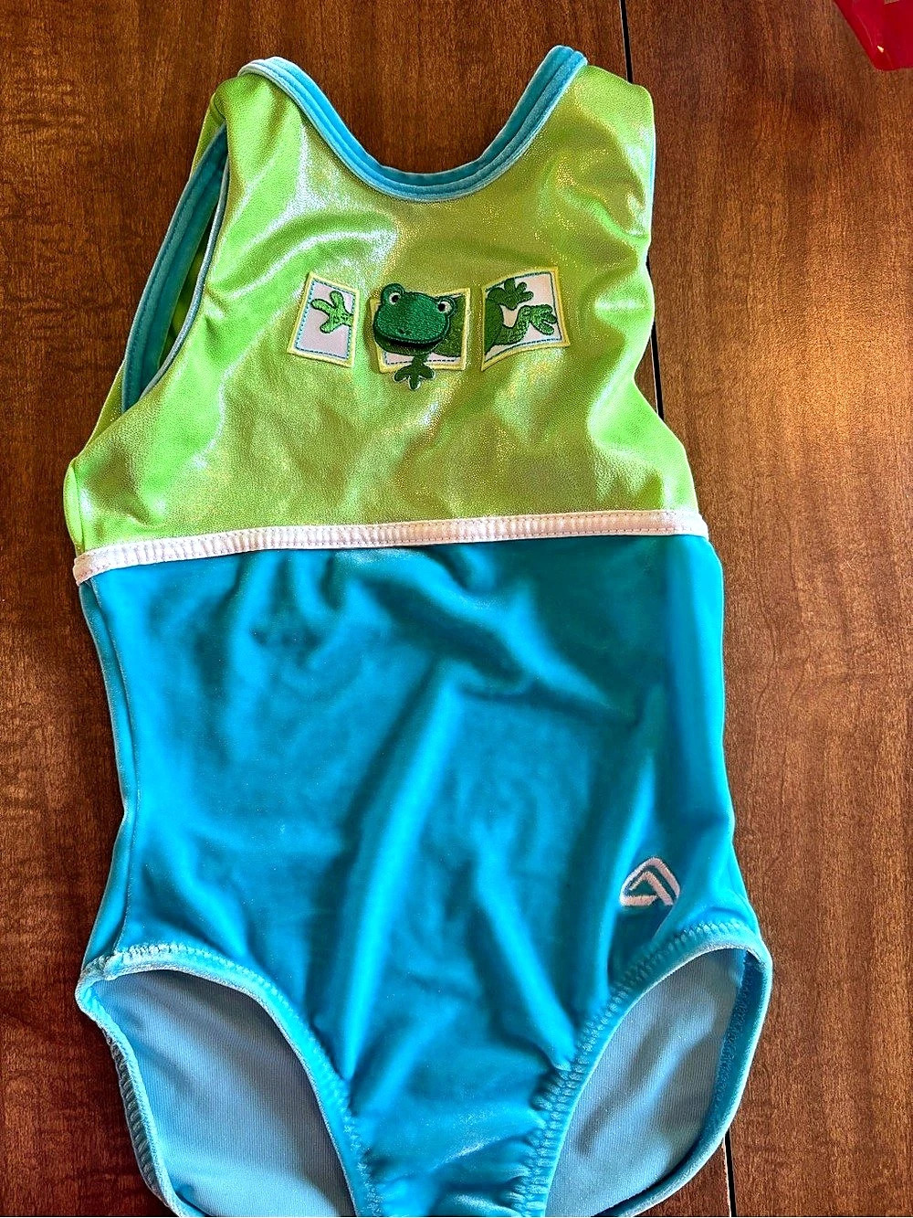 Alpha Factor Girls Leotard in Blue & Green